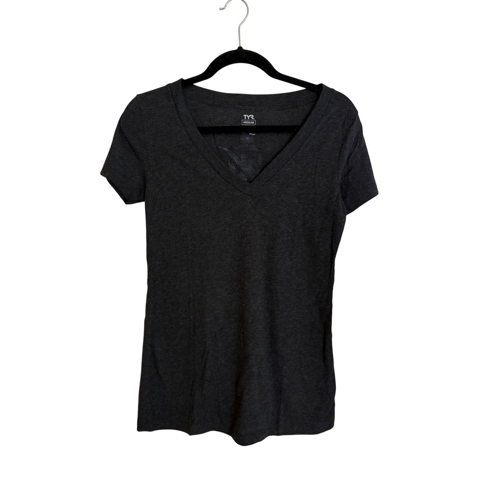 TYR Pro Swim Series USA Swimming V-Neck Graphic T-Shirt Black Womens Medium NWT